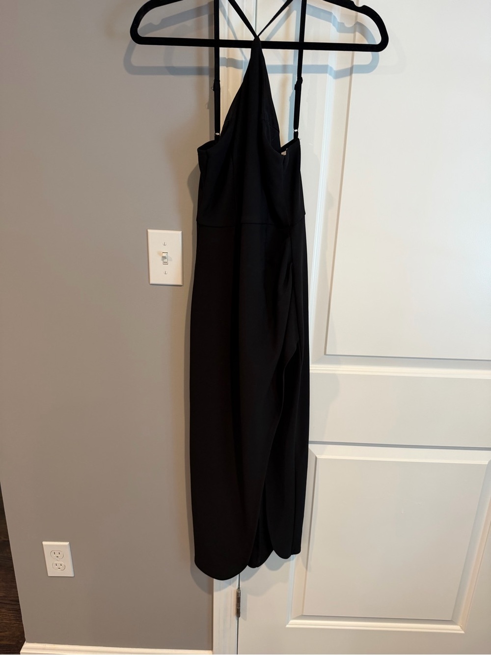 Petal & Pup Black Midi Dress with Halter Straps